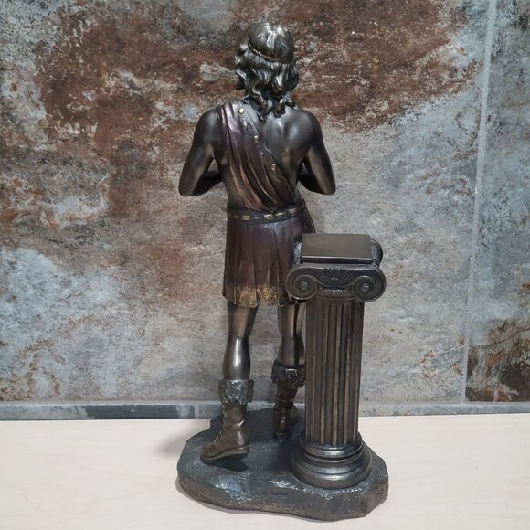 Hymenaeus Bronze Statue Sculpture Holding Two Doves Greek God of Marriage Feasts - Picture 2 of 10